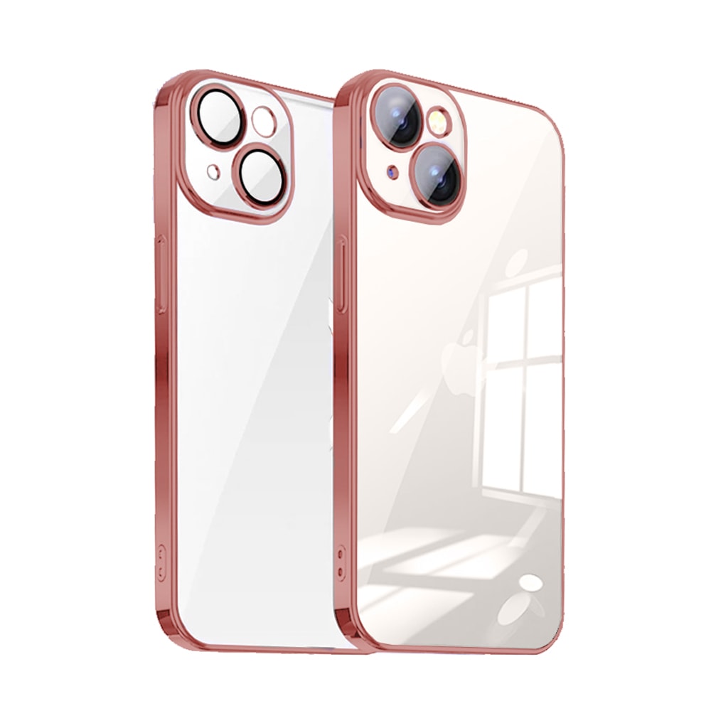Etui do iPhone 13 Premium Protect ze szklaną osłoną kamery 9H różowa ramka