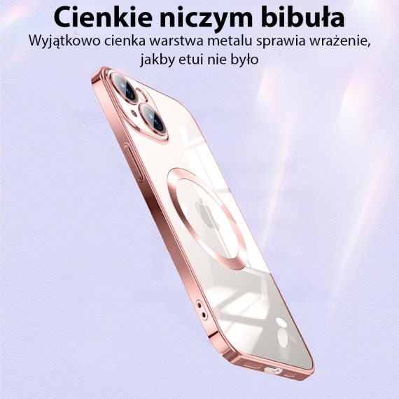 etui do iphone 13 premium protect ze szklaną osłoną kamery 9h różowa ramka (kopia)