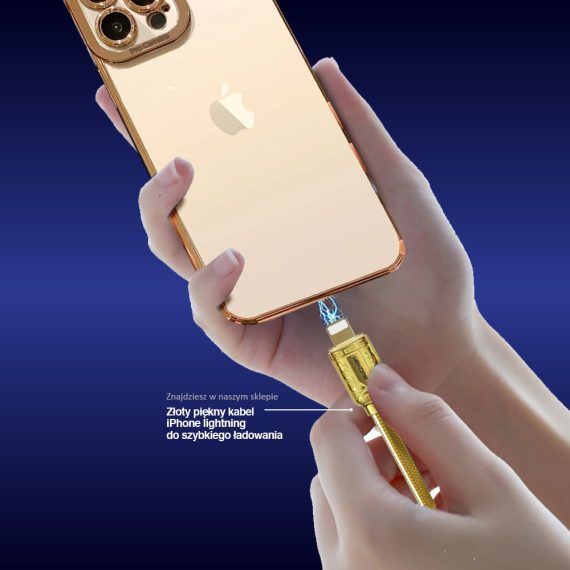 etui do iphone 14 pro max camera high pro z osłoną kamery, czerwone złoto