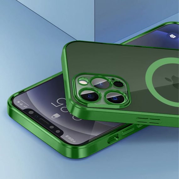 etui do iphone 13 pro max premium green magsafe z osłoną kamery, zielone