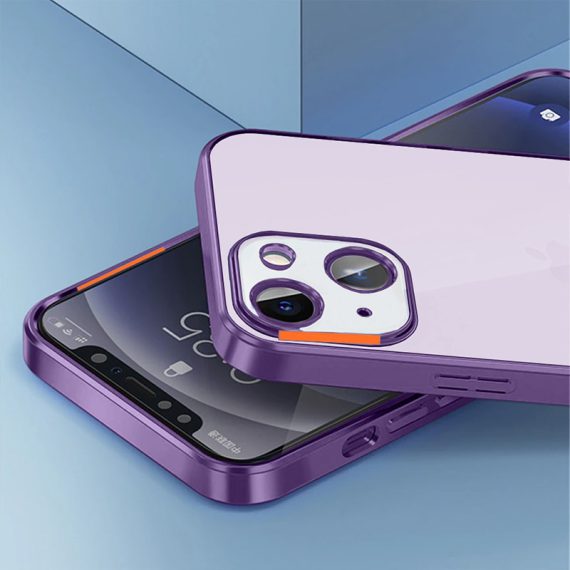 etui do iphone 14 premium violet z osłoną kamery, foletowe