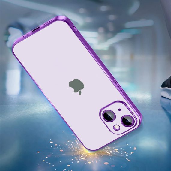 etui do iphone 14 premium violet z osłoną kamery, purpurowe