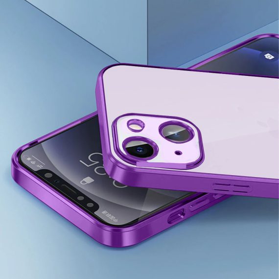 etui do iphone 14 premium violet z osłoną kamery, purpurowe