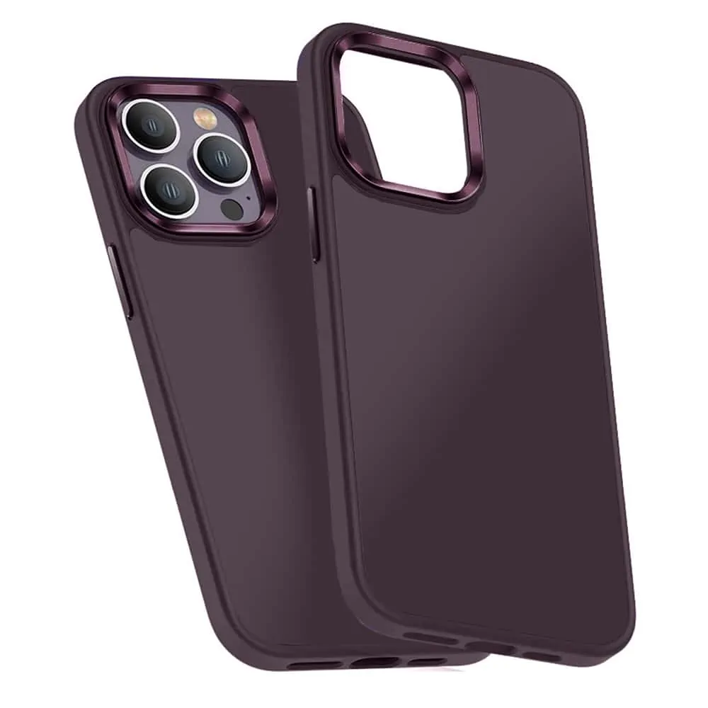 Etui do iPhone 14 Pro Camera Satynowe silikonowe, fioletowe purpurowe