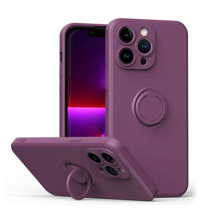 etui do iphone 14 pro magnetic ring matowe nie widać śladów, uchwyt magnetyczny 360° fioletowy