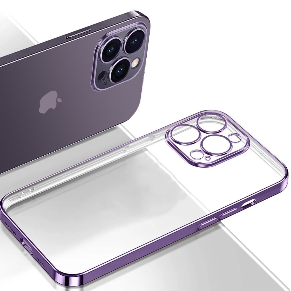 etui do iphone 14 pro max premium violet z osłoną kamery, foletowy