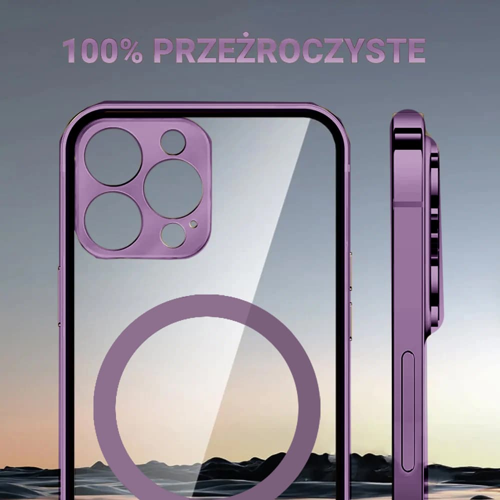 etui do iphone 14 pro max purple elite skin ultra cienkie, krystalicznie czyste z ramką, purpurowe (kopia)