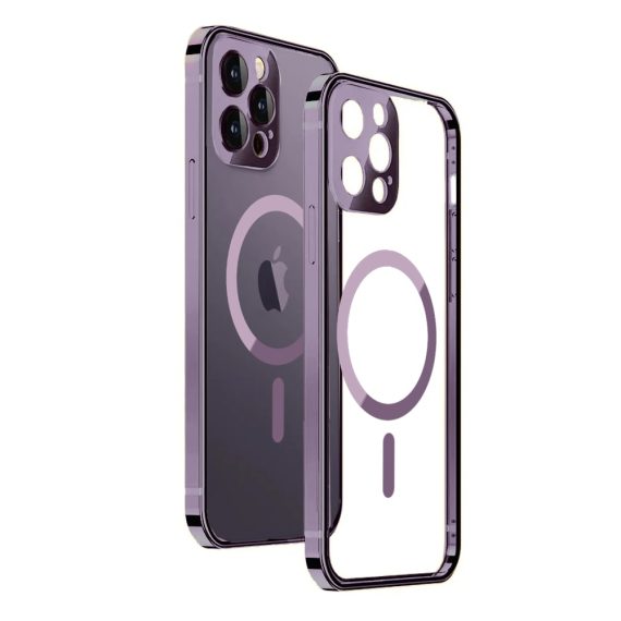 etui do iphone 14 pro max purple elite skin ultra cienkie, krystalicznie czyste z ramką, purpurowe (kopia)