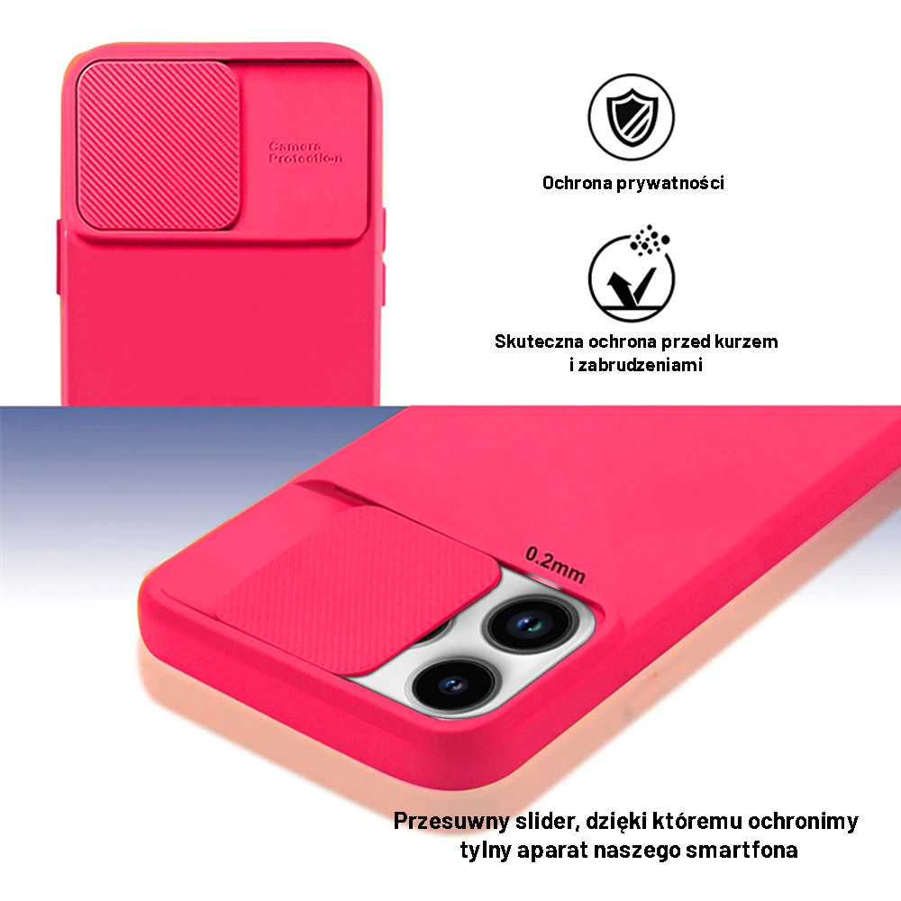 etui do iphone 14 pro max silicone camera cover, ruchoma osłona kamery, fioletowe (kopia)