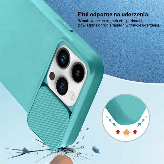 etui do iphone 14 pro max silicone camera cover, ruchoma osłona kamery, pomarańczowe (kopia)