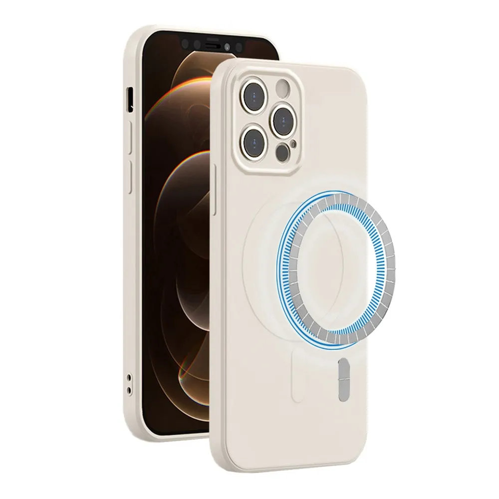 Etui do iPhone 14 Pro Max silikonowe z mikrofibrą Premium Soft Touch MagSafe, ochrona aparatu, kamień polny