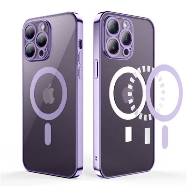 etui do iphone 14 pro max złote premium violet magsafe z osłoną kamery