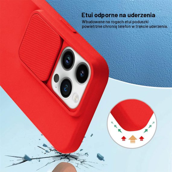 etui do iphone 14 pro silicone camera cover, przesuwana osłona kamery, pomarańczowe (kopia)
