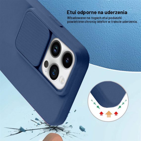 etui do iphone 14 pro silicone camera cover, ruchoma osłona kamery, purpurowe (kopia)