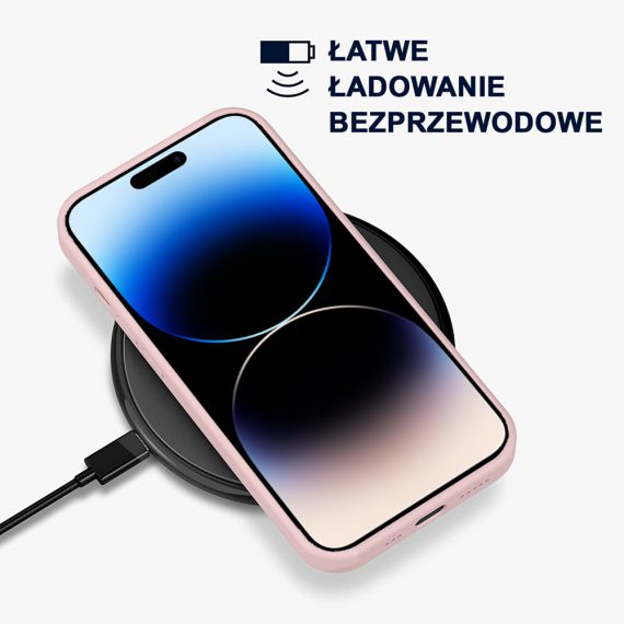 etui do iphone 14 pro silikonowe z mikrofibrą premium soft touch, mokka