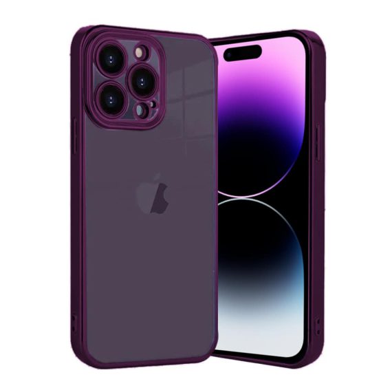 etui do iphone 14 pro violet limited edition przeźroczyste sulada oryginal, purpurowy