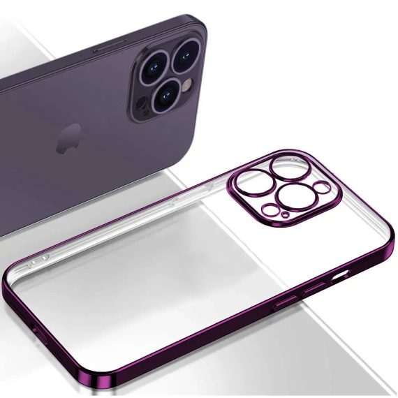 etui do iphone 14 pro violet limited edition przeźroczyste sulada oryginal, purpurowy