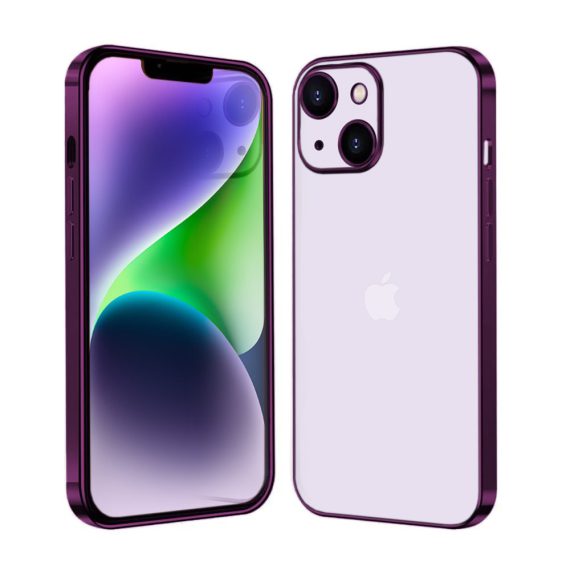 etui do iphone 14 pro violet limited edition przeźroczyste sulada oryginal, purpurowy