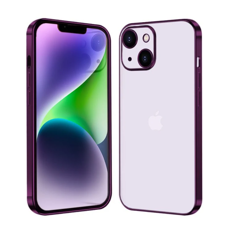 etui do iphone 14 pro violet limited edition przeźroczyste sulada oryginal, purpurowy