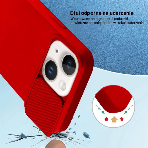 etui do iphone 14 silicone camera cover, ruchoma osłona kamery, pomarańczowe (kopia)
