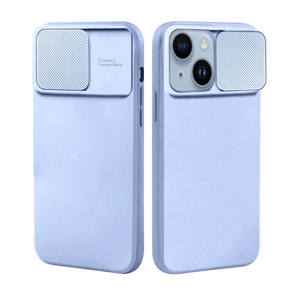 Etui do iPhone 13 Silicone Camera Cover, ruchoma osłona kamery, błękitne