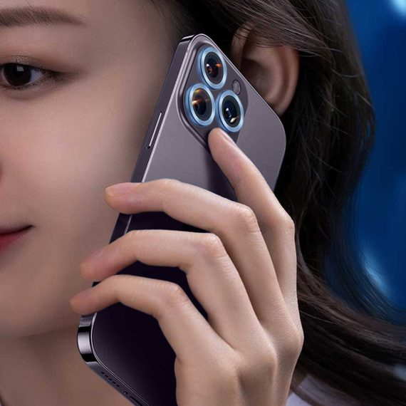 metalowa osłona obiektywów szkło na aparat iphone 14 plus fioletowy kameleon (kopia)