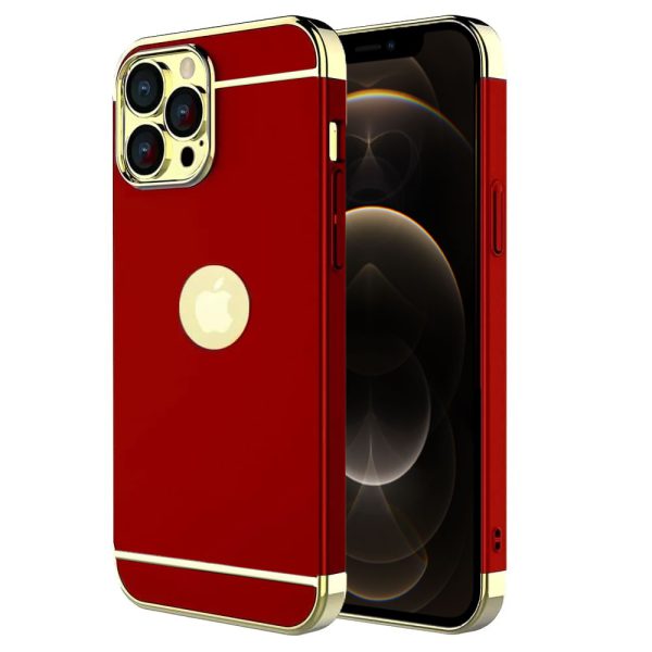 etui do iphone 12 eleganckie cienkie ze zdobieniami i widocznym logo czerwone (kopia)