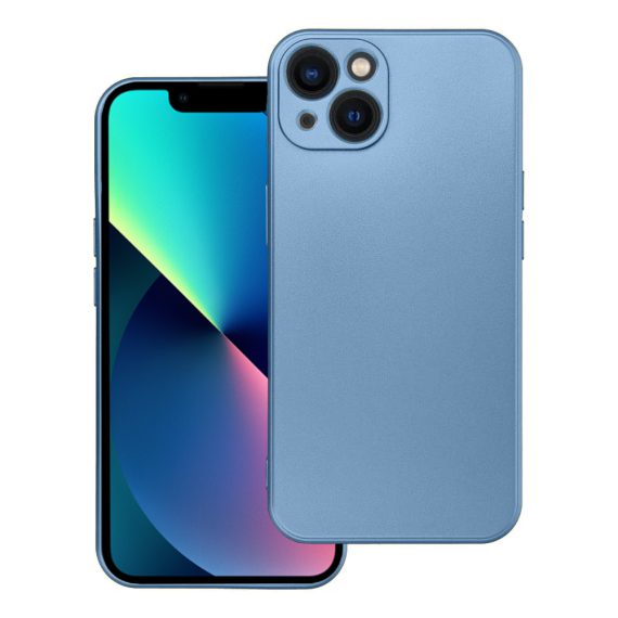 etui do iphone 13 mini silikonowe blue metallic ochrona obiektywu, metaliczny niebieski