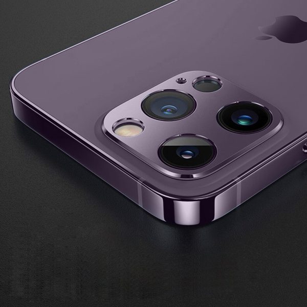 iphone 14 pro metalowa osłona na cały aparat, purpurowa, fioletowa