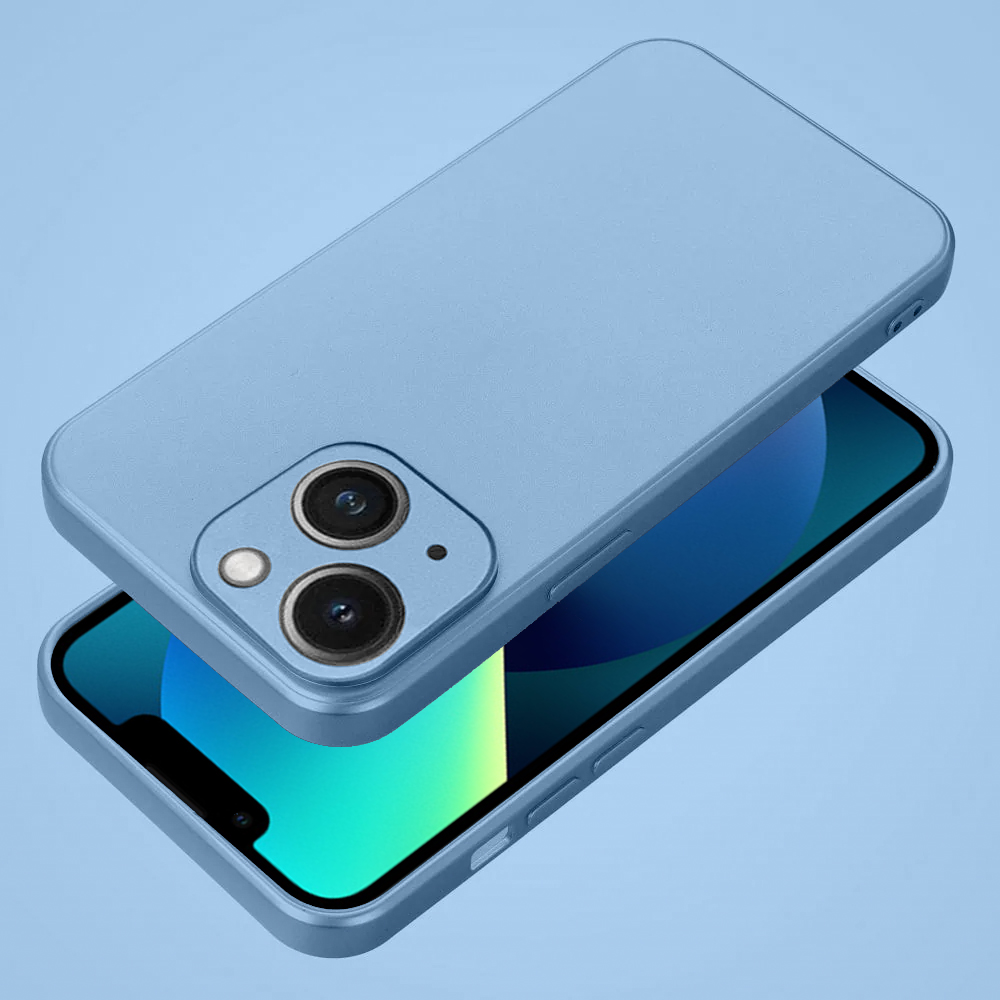 etui do iphone 13 mini silikonowe blue metallic ochrona obiektywu, metaliczny niebieski