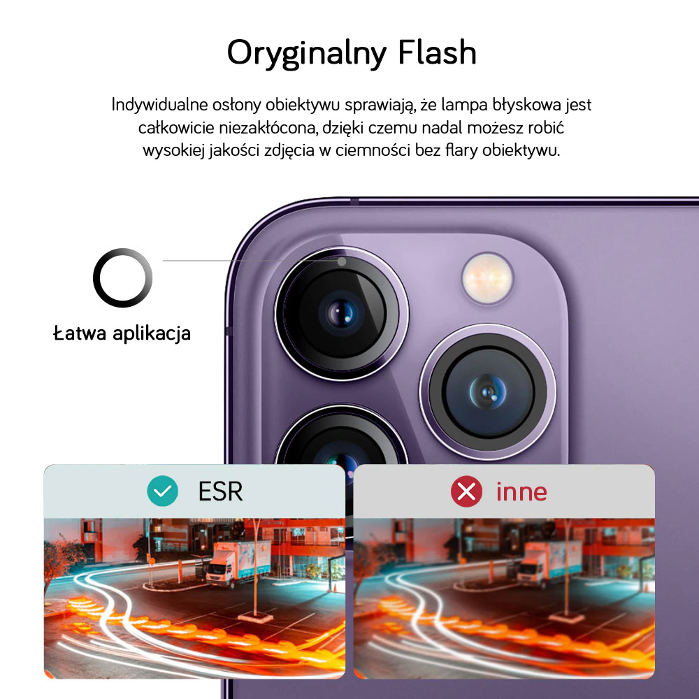 metalowa osłona obiektywów szkło na aparat iphone 14 pro max, głęboka purpura