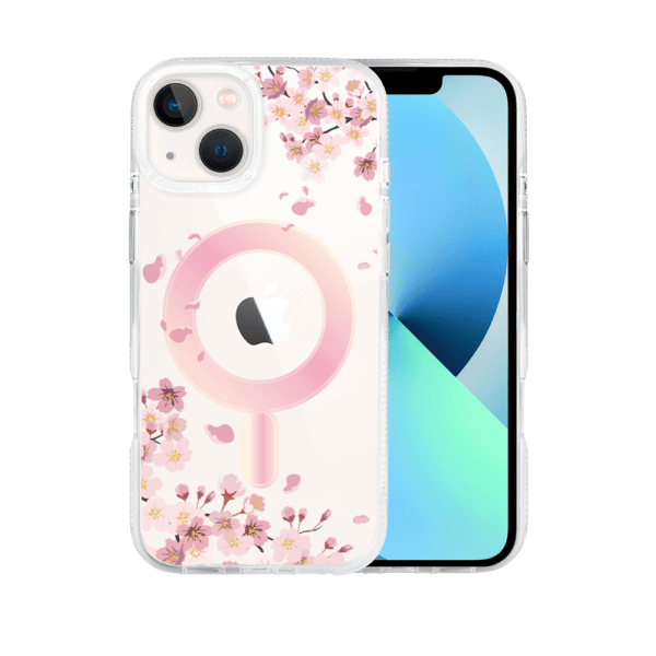 Etui do iPhone 13, Flower MagSafe, kwiat wiśni, przeźroczyste (1)