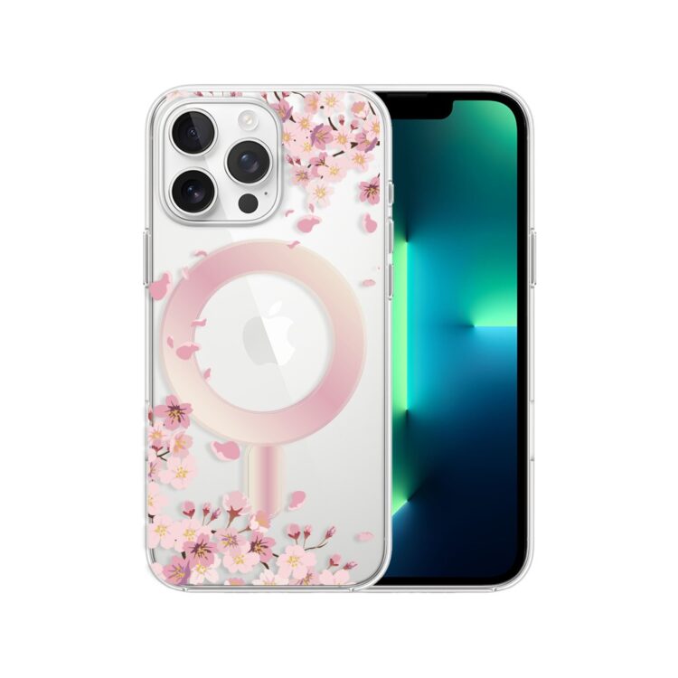 Etui do iPhone 13 Pro, Flower MagSafe, kwiat wiśni, przeźroczyste (2)