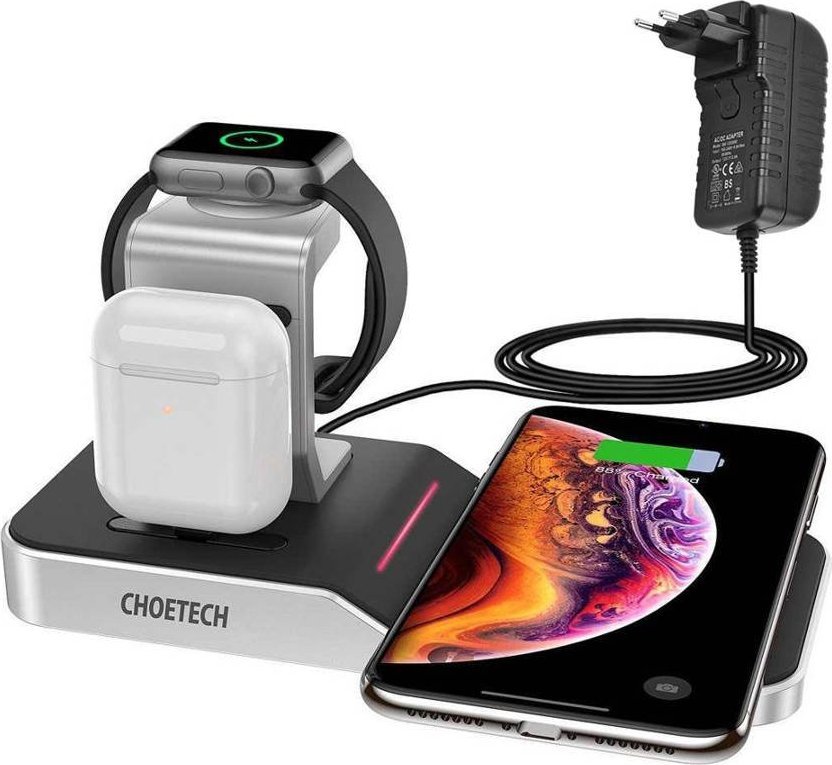 Ładowarka 4w1 certyfikowana MFI iPhone / Apple Watch / Airpods / USB-A, szybka 10W