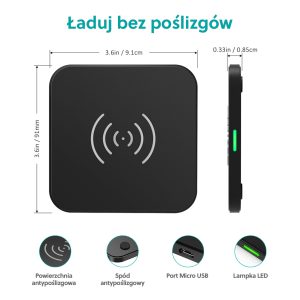 Ładowarka magnetyczna do magsafe iphone 14/13/12 (mini/plus/pro/pro max) qi 10w, czarna