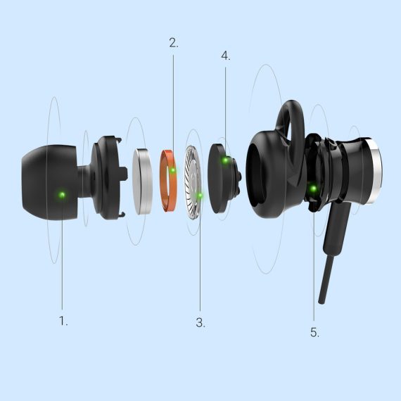 słuchawki mixcder, wodoodporne ipx5, sportowe bezprzewodowe słuchawki bluetooth 5.0, anc, czarne