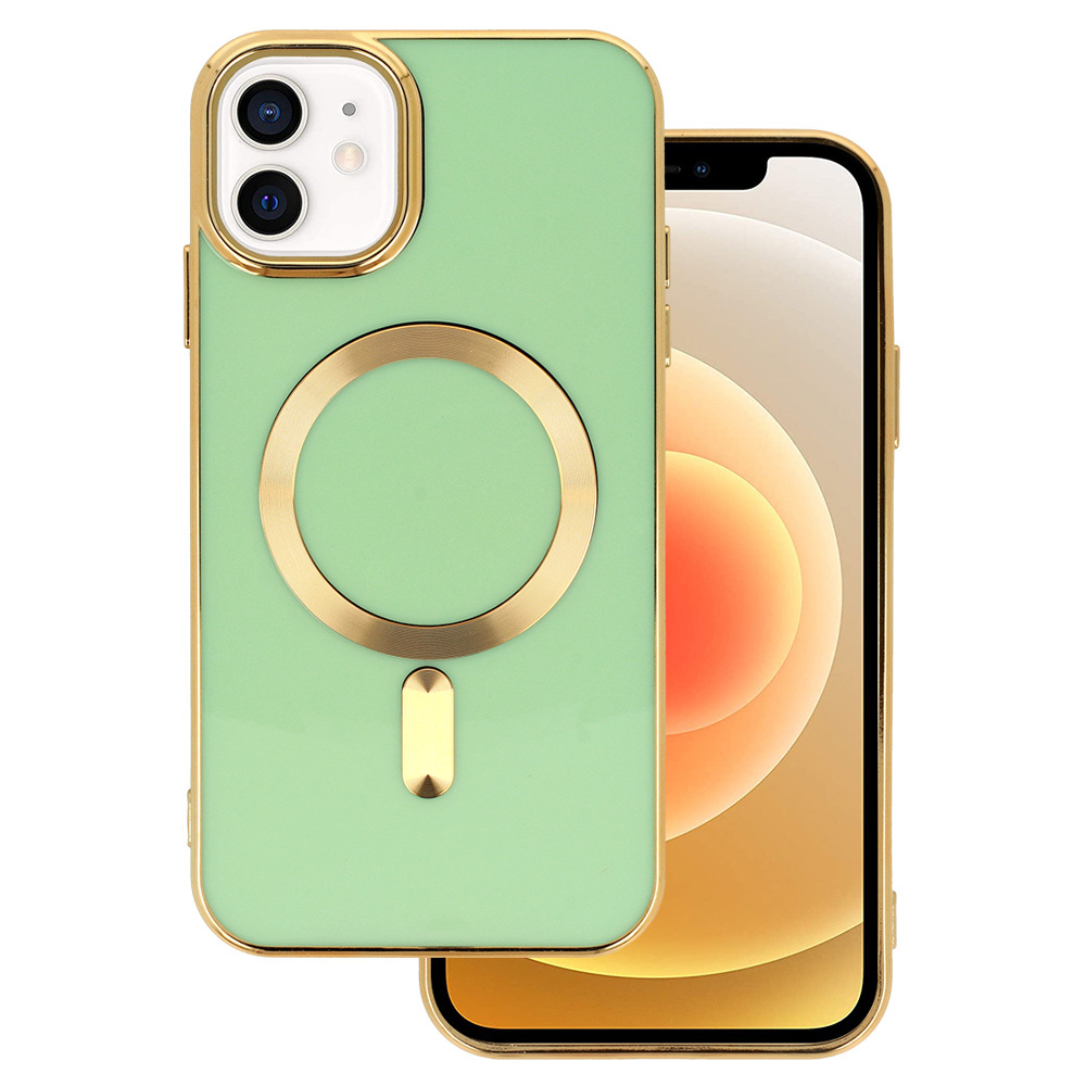 Etui do iPhone 11 Liquid Gold Magsafe, zielone