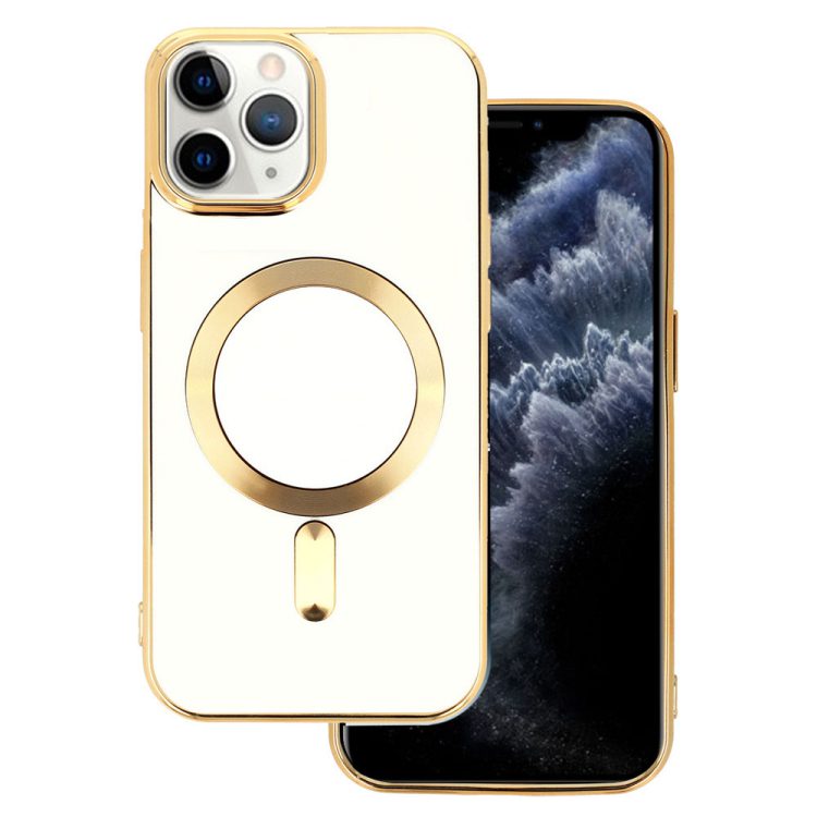 etui do iphone 11 pro gold magsafe elite protect, białe