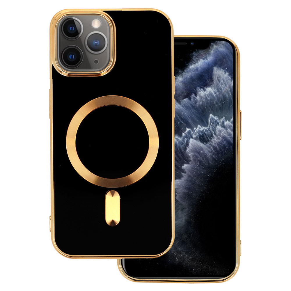 Etui do iPhone 11 Pro Max Liquid Gold Magsafe, czarne
