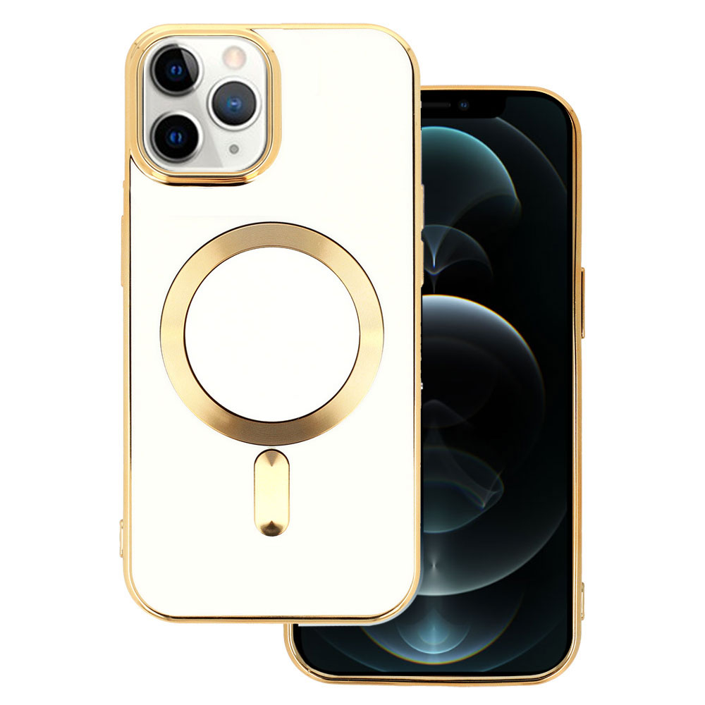 Etui do iPhone 12 Pro Liquid Gold Magsafe, białe