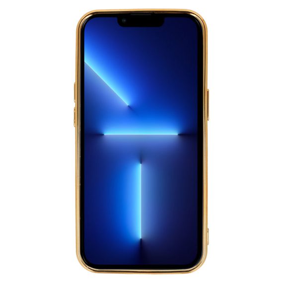 etui do iphone 13 pro max liquid gold magsafe, niebieskie