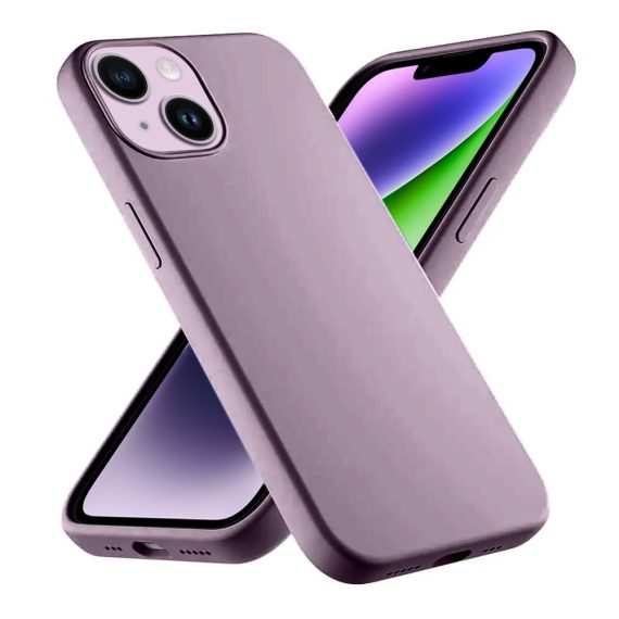 etui do iphone 14 silikonowe z mikrofibrą premium soft touch, fioletowe liliowe (kopia)