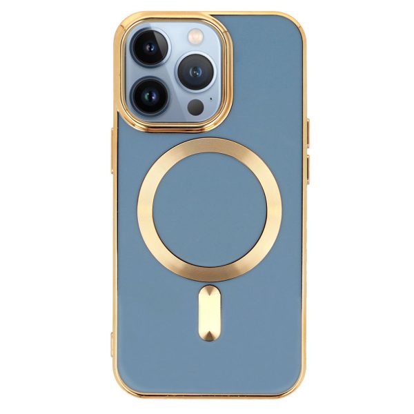 etui do iphone 14 liquid gold magsafe, niebieskie (kopia)