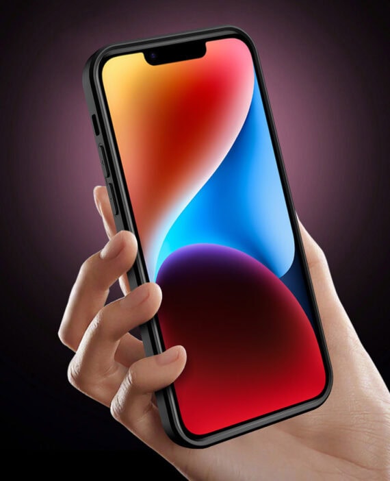 etui do iphone 14 pancerne z magnetycznym uchwytem, osłona kamery, czerwono czarne