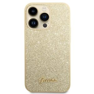 Etui do iPhone 14 Pro Guess Glitter luksusowe, złote