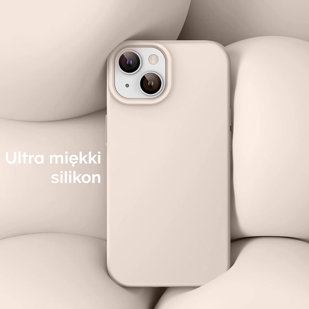 etui do iphone 14 silikonowe soft touch, mokka