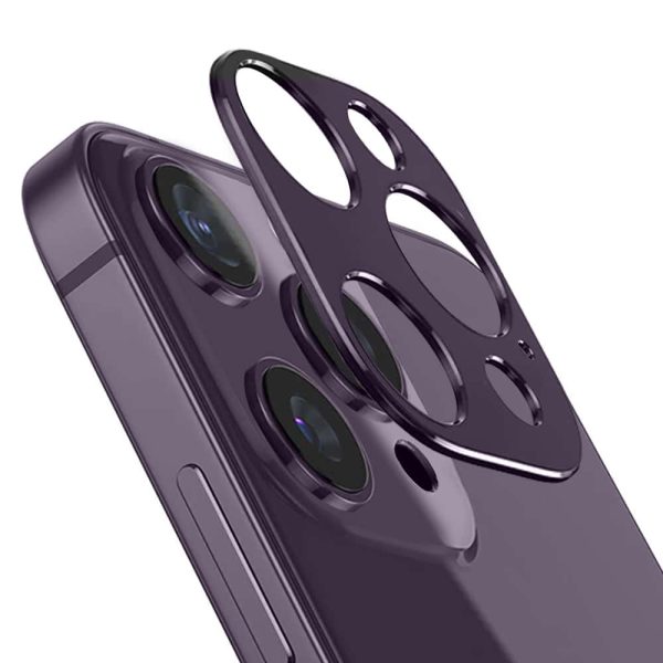 iPhone 14 Pro gładka metalowa osłona na cały aparat, fioletowa, purpurowa