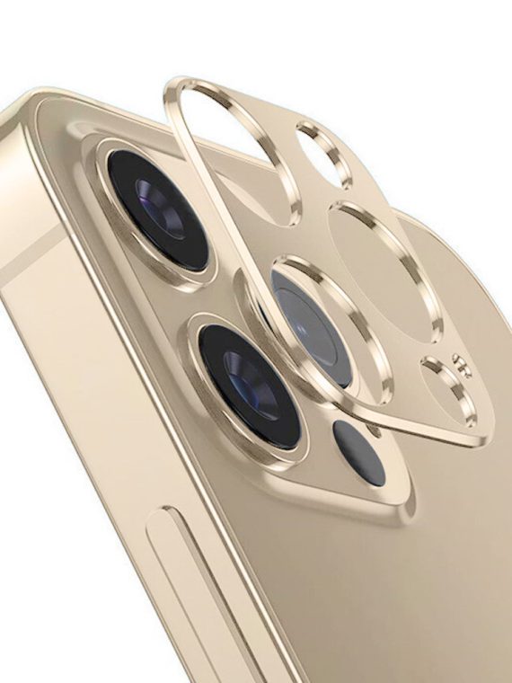 iphone 14 pro max metalowa osłona na cały aparat złote