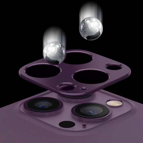 iphone 14 pro metalowa osłona na cały aparat, purpurowa, fioletowa