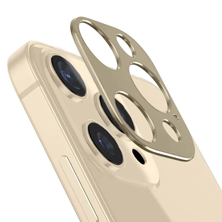 iPhone 14 Pro metalowa osłona na cały aparat, złota